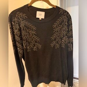 Milano Black Sweater with Silver snowflake Detailing